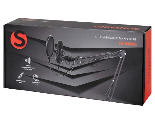 Микрофон проводной SunWind SW-SM400G 1.5м черный