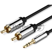 Кабель Vention аудио Jack 3,5 mm M/2RCA M - 5 м Чёрный