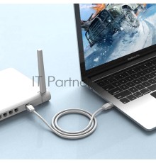 Патч-корд Vention прямой UTP cat.6, RJ45 - 2м. Серый