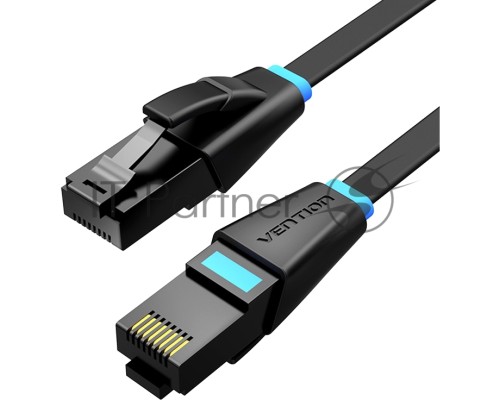 Патч-корд Vention прямой UTP cat.6, RJ45 - 5м. плоский Черный