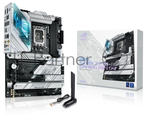Материнская плата ASUS ROG STRIX Z790-A GAMING WIFI D4, LGA 1700, Intel Z790, 4xDDR4, 4xSATA, 4xM.2, 1xPCI-E 5.0 x16, 2xPCI-E 4.0 x4, 1xHDMI, 1xDisplayPort, 1x 2.5Gb LAN, 2xUSB-A 3.2 Gen 2, 4xUSB-A 3.2 Gen 1, 5x3.5 мм, 7.1, Standard-ATX