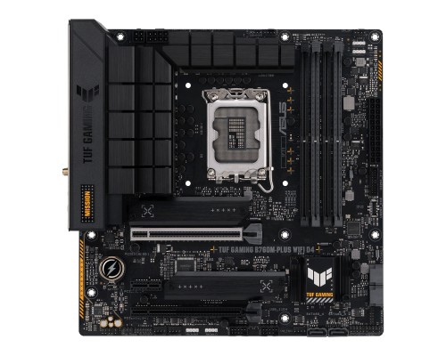 Материнская плата ASUS TUF GAMING B760M-PLUS WIFI D4, LGA 1700, Intel B760, 4xDDR4, 4xSATA, 2xM.2, 1xPCI-E 5.0 x16, 1xPCI-E 4.0 x4, 1xUSB-A 3.2 Gen 1, 4xUSB-A 3.2 Gen 2, 2xUSB 2.0, 1xUSB-C 3.2 Gen 2x2, 1x2.5Gb LAN, 5x3.5 мм, 7.1, Wi-Fi 6, Bluetooth 5.2, 