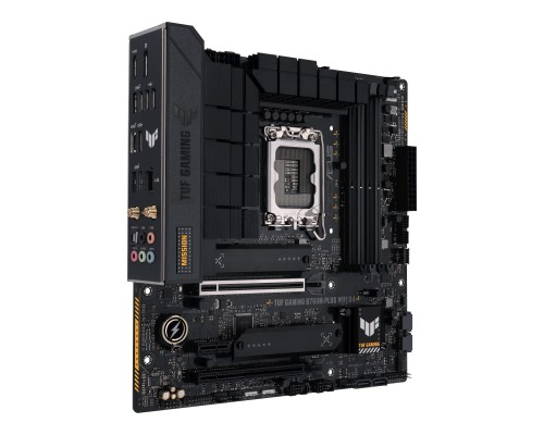 Материнская плата ASUS TUF GAMING B760M-PLUS WIFI D4, LGA 1700, Intel B760, 4xDDR4, 4xSATA, 2xM.2, 1xPCI-E 5.0 x16, 1xPCI-E 4.0 x4, 1xUSB-A 3.2 Gen 1, 4xUSB-A 3.2 Gen 2, 2xUSB 2.0, 1xUSB-C 3.2 Gen 2x2, 1x2.5Gb LAN, 5x3.5 мм, 7.1, Wi-Fi 6, Bluetooth 5.2, 