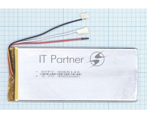 Аккумулятор Li-Pol (батарея) 4*65*143мм 3pin 3.7V/4000mAh