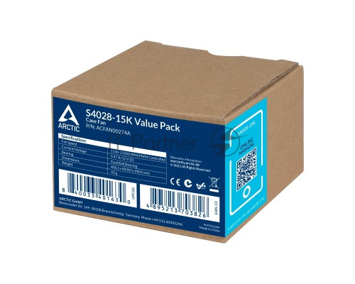 Вентилятор корпусной ARCTIC S4028-6K 5-Pack  250 - 6000 rpm Dual Ball Bearing  4-Pin Fan-Connector (ACFAN00273A)