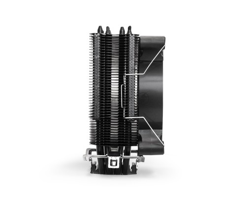 Кулер ExeGate Dark Magic EXX400V2-PWM.RGB (Al+Cu, черное покрытие, 4 тепл.трубки, LGA775/1150/1151/1155/1156/1200/1700/AM2/AM2+/AM3/AM3+/AM4/FM1/FM2/754/939/940, TDP 140W, Fan 120mm, PWM, 1200-2100RPM, Hydro bearing, 4pin, 11-24db, 605г, RGB подсветка, с