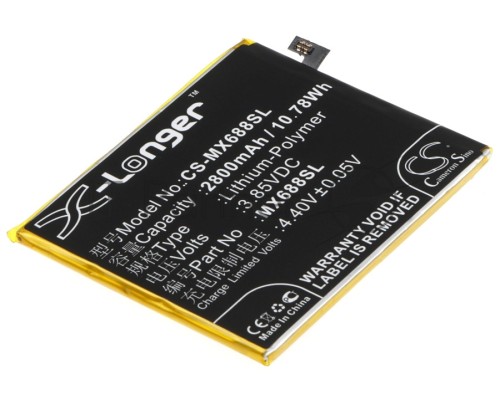 Аккумулятор CS-MX688SL BT68 для Meizu M3S mini 3.85V / 2800mAh / 10.78Wh Аккумулятор CS-MX688SL BT68 для Meizu M3S mini 3.85V / 2800mAh / 10.78Wh