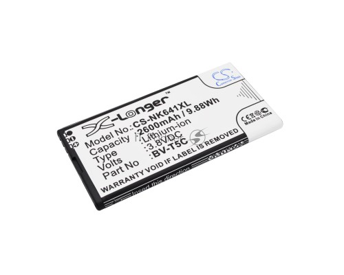 Аккумулятор CS-NK641XL BV-T5C для Microsoft Lumia 640 3.8V / 2500mAh / 9.88Wh Аккумулятор CS-NK641XL BV-T5C для Microsoft Lumia 640 3.8V / 2500mAh / 9.88Wh