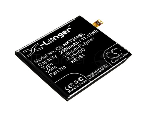 Аккумулятор CS-NKT310SL HE351 для Nokia 3.1, TA-1049,TA-1057,TA-1070 3.85V / 2900mAh / 11.17Wh Аккумулятор CS-NKT310SL HE351 для Nokia 3.1, TA-1049,TA-1057,TA-1070 3.85V / 2900mAh / 11.17Wh