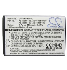 Аккумулятор CS-SMF400SL AB463651BU/AB463651BE для Samsung SGH-F400/SGH-F408/GT-M7500  3.7V / 650mAh
