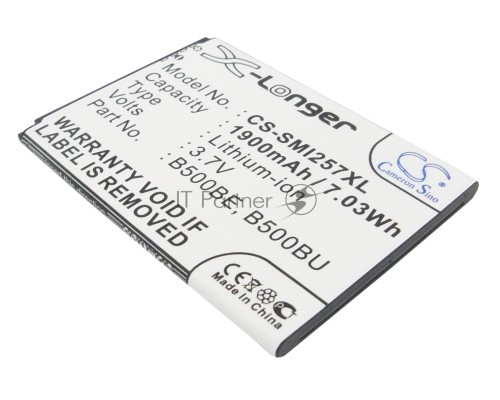Аккумулятор CS-SMI257XL (B500AE) для Galaxy S4 mini GT-I9190 3.7V / 1900mAh / 7.03Wh Аккумулятор CS-SMI257XL (B500AE) для Galaxy S4 mini GT-I9190 3.7V / 1900mAh / 7.03Wh