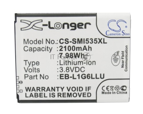 Аккумулятор CS-SMI535XL для Samsung Galaxy S3 I9300 3.8V / 2100mAh / 7.98Wh Аккумулятор CS-SMI535XL для Samsung Galaxy S3 I9300 3.8V / 2100mAh / 7.98Wh