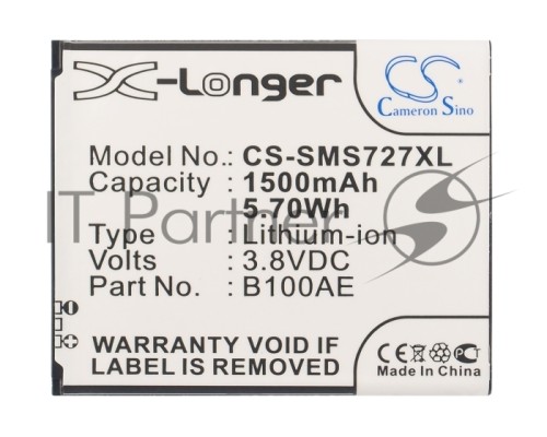 Аккумулятор CS-SMS727XL B100AE для Samsung GT-S7270/GT-S7272/S7275 Galaxy Ace 3/S7898  3.8V / 1500mA