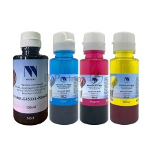 Чернила NV PRINT  GT53XL / GT52 для HP DeskJet GT 5810, 5820, 5822, Ink Tank 115, 310, 315, 319, 410, 419, 415, Smart Tank 515, 615, комплект 4 цвета (пигментные 135 мл + водные 3*70 мл)