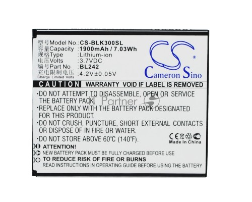 Аккумулятор CameronSino CS-BLK300SL BL242 для Lenovo A6010 Lenovo K3 3.7V / 1900mAh / 7.03Wh Аккумулятор CameronSino CS-BLK300SL BL242 для Lenovo A6010 Lenovo K3 3.7V / 1900mAh / 7.03Wh