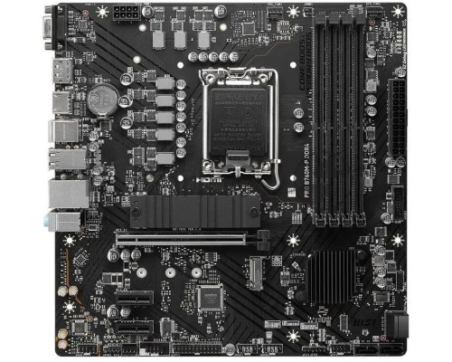 Материнская плата MSI PRO B760M-P DDR4, LGA 1700, Intel B760, 4xDDR4, 4xSATA, 2xM.2, 1xPCI-E 4.0 x16, 2xPCI-E 3.0 x1, 1xHDMI, 1xDP, 1xVGA, 1x1Gb LAN, 4xUSB-A 2.0, 1xUSB-A 3.2 Gen 1, 1xUSB-C 3.2 Gen 2, 3x3.5 мм, 7.1, Micro-ATX