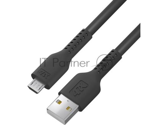 Кабель 1.0m MicroUSB, черный, черный ПВХ