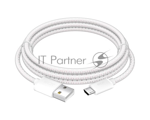 Кабель 1.5m MicroUSB, бело-розовый, белые коннекторы, быстрая зарядка, 28/24 AWG, GCR-54451