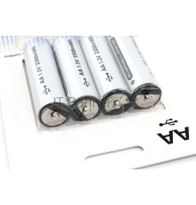 Аккумуляторная батарейка LR6 (АА) с зарядкой Type-C 4 шт.