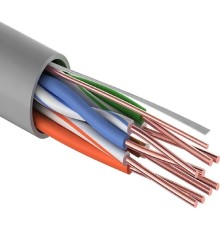 PROconnect (01-0052-100) Кабель витая пара U/UTP, CAT 5e, PVC, 4PR, 24AWG, INDOOR, SOLID, серый, 100м