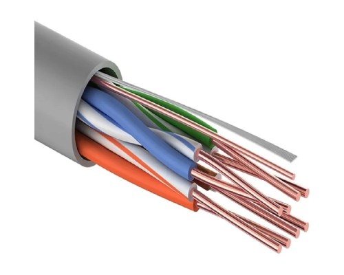 [Неэкранированная витая пара (бухты)] PROconnect (01-0052-100) Кабель витая пара U/UTP, CAT 5e, PVC, 4PR, 24AWG, INDOOR, SOLID, серый, 100м