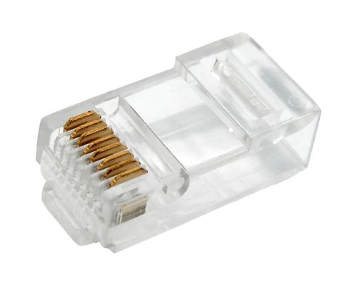 [Разъемы, Проходные адаптеры, Вставки] PROconnect (06-0081-A2) Разъем сетевой LAN на кабель, штекер 8Р8С (RJ-45), под обжим, 2шт