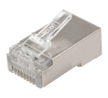 Rexant (06-0082-A10) Разъем сетевой LAN на кабель, штекер 8Р8С (RJ-45), под обжим, в экране, 10шт.