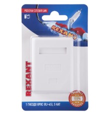 Rexant (06-0104-B) Розетка сетевая LAN, на стену, 1 гнездо 8Р8С (RJ-45), CAT 5e