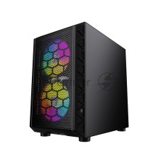 Корпус Powercase Mistral Micro H3B V2, Tempered Glass, 2x 140mm + 1х 120mm 5-color fan, черный, mATX  (CMIH3BV2-L3)