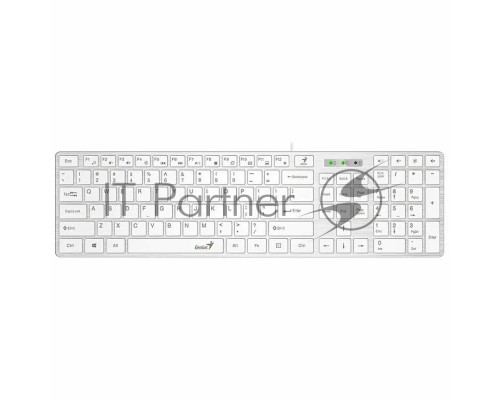 Клавиатура Genius SlimStar 126 wired keyboard  white color (12 Multimedia Function Keys and 4 dedicated Hotkeys for Quick Commands, Ultra-Slim Keycaps)
