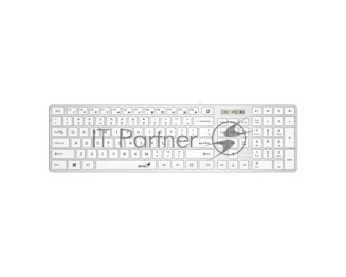 Клавиатура Genius SlimStar 126 wired keyboard  white color (12 Multimedia Function Keys and 4 dedicated Hotkeys for Quick Commands, Ultra-Slim Keycaps)