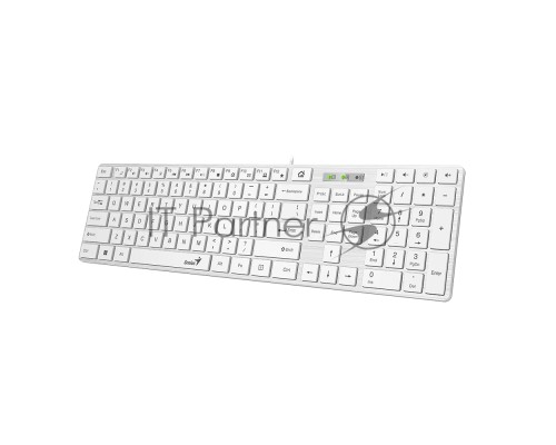 Клавиатура Genius SlimStar 126 wired keyboard  white color (12 Multimedia Function Keys and 4 dedicated Hotkeys for Quick Commands, Ultra-Slim Keycaps)