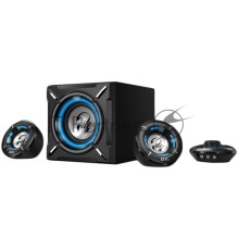 Компьютерные игровые колонки Genius SW-G2.1 1000, 100-240В,26Вт (Сабвуфер: 16Вт, Сателлиты: 5Втx2), мощные басы, синяя подстветка, блок управления громкос