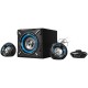 Компьютерные игровые колонки Genius SW-G2.1 1000, 100-240В,26Вт (Сабвуфер: 16Вт, Сателлиты: 5Втx2), мощные басы, синяя подстветка, блок управления громкос