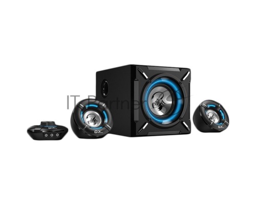 Компьютерные игровые колонки Genius SW-G2.1 1000, 100-240В,26Вт (Сабвуфер: 16Вт, Сателлиты: 5Втx2), мощные басы, синяя подстветка, блок управления громкос