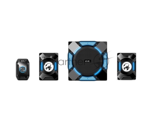 Компьютерные игровые колонки Genius SW-G2.1 1200, 100-240В,36Вт (Сабвуфер: 24Вт, Сателлиты: 6Втx2), мощные басы, синяя подстветка, блок управления, разъем