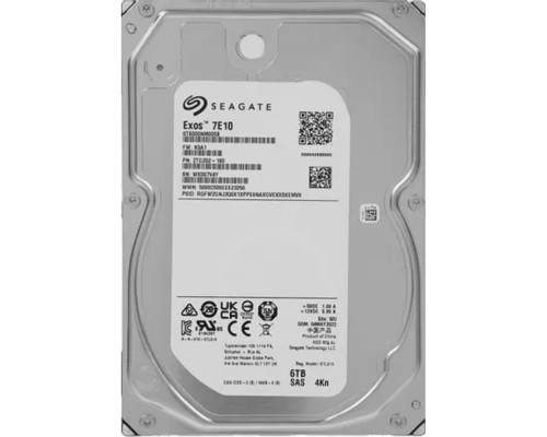 [Жесткий диск] 6TB Seagate Exos 7E10 (ST6000NM005B) {SAS 12Gb/s, 7200 rpm, 256mb buffer, 3.5