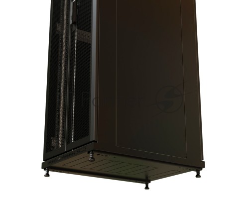 Шкаф серверный WRline (WR-TT-2268-DD-RAL9004) напольный 22U 600x800мм пер.дв.перфор.2ств. задн.дв.перфор.2-хст. 2 бок.пан. 800кг черный 710мм 1166мм IP20 сталь