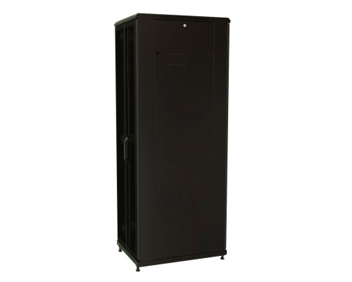 Шкаф серверный WRline (WR-TT-2268-DD-RAL9004) напольный 22U 600x800мм пер.дв.перфор.2ств. задн.дв.перфор.2-хст. 2 бок.пан. 800кг черный 710мм 1166мм IP20 сталь
