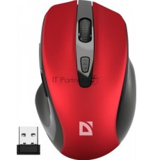Мышь беспроводная Defender Prime MB-053 красный, 1600 dpi, радиоканал, USB, кнопки - 6