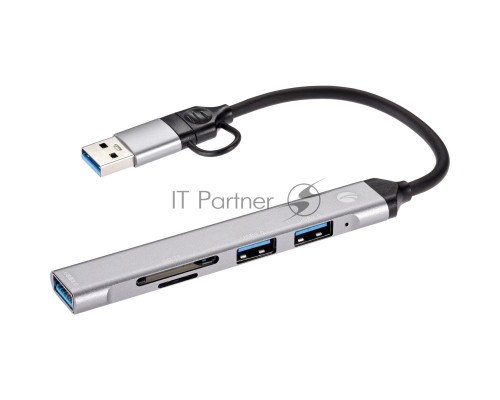 USB концентратор TypeC+adapter-->USB3.0+2USB2,0+SD+TF, VCOM