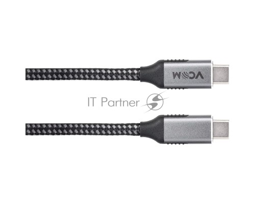 Кабель USB3.2 Gen2X2, CM->CM, 20Gbs, 100WT, 4KX60Hz, All shell, 1.8m  VCOM <CU420M-1.8M>