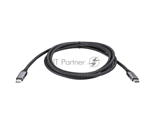 Кабель USB3.2 Gen2X2, CM->CM, 20Gbs, 100WT, 4KX60Hz, All shell, 1.8m  VCOM <CU420M-1.8M>