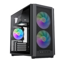 GameMax Корпус F36 BK без БП (Midi Tower, ATX, Черный, 1*USB Type-C, 3*120мм)