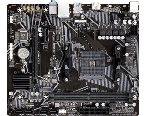 Материнская плата GIGABYTE A520M K V2, AM4, AMD A520, 2xDDR4, 4xSATA, 1xM.2, 1xPCI-E 3.0 x16, 1xHDMI, 1xVGA, 1x 1Gb LAN, 2xUSB-A 2.0, 4xUSB 3.2 Gen 1, 3x3.5 мм, 7.1, Micro-ATX