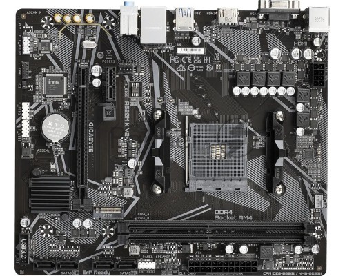 Материнская плата GIGABYTE A520M K V2, AM4, AMD A520, 2xDDR4, 4xSATA, 1xM.2, 1xPCI-E 3.0 x16, 1xHDMI, 1xVGA, 1x 1Gb LAN, 2xUSB-A 2.0, 4xUSB 3.2 Gen 1, 3x3.5 мм, 7.1, Micro-ATX