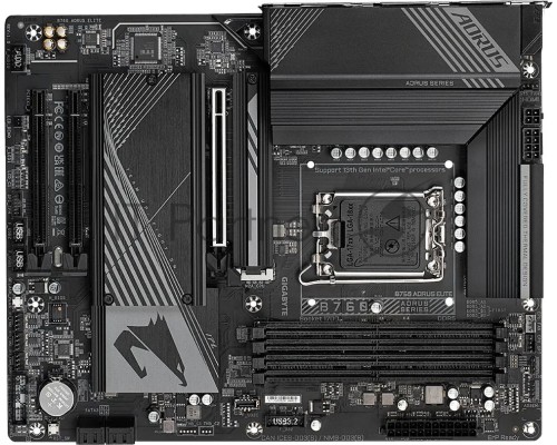 Материнская плата GIGABYTE B760 AORUS ELITE, LGA 1700, Intel B760, 4xDDR5, 4xSATA, 3xM.2, 1xPCI-E 4.0 x16, 2xPCI-E 3.0 x1, 1xHDMI, 1xDP, 1x 2.5Gb LAN, 1xUSB 3.2 Gen 2, 4xUSB 3.2 Gen 1, 4xUSB 2.0, 2x3.5 мм, 7.1, Standard-ATX