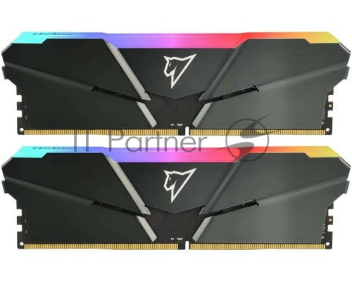 Оперативная память Netac Shadow RGB 32GB (16GBx2) DDR4-3600 (PC4-28800) C18 Grey 18-22-22-42 1.35V XMP Dual DIMM Kit