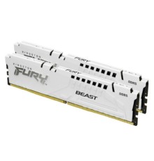 Модуль памяти Kingston 32GB (2x16GB) DDR5 6000MT/s CL36 FURY Beast White EXPO Non-ECC Unbuffered DIMM (Kit of 2) 1RX8 36-44-44 1.35V 288-pin 16Gbit 