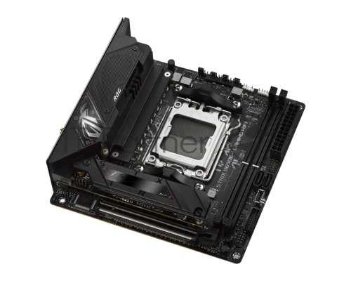 Материнская плата ASUS ROG STRIX B650E-I GAMING WIFI, AM5, AMD B650, 2xDDR5, 2xSATA, 2xM.2, 1xPCI-E 5.0 x16, 1xHDMI, 1x 2.5Gb LAN, 4xUSB-A 3.2 Gen 2, 1xUSB-A 3.2 Gen 1, 1xUSB-C 3.2 Gen 2x2, 3x3.5 мм, 7.1, Mini-ITX